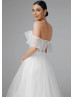 Off Shoulder Ivory Lace Sparkly Tulle Gorgeous Wedding Dress